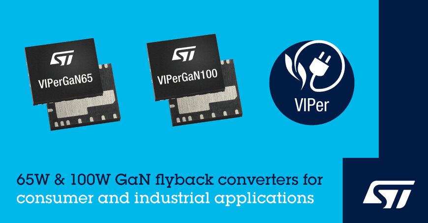 STMicroelectronics provides VIPerGaN converters that minimise space and improve efficiency
